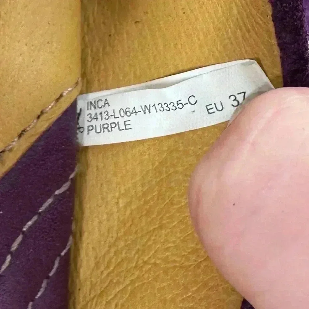 Bussola womens Inca flats size 37 purple suede ballet